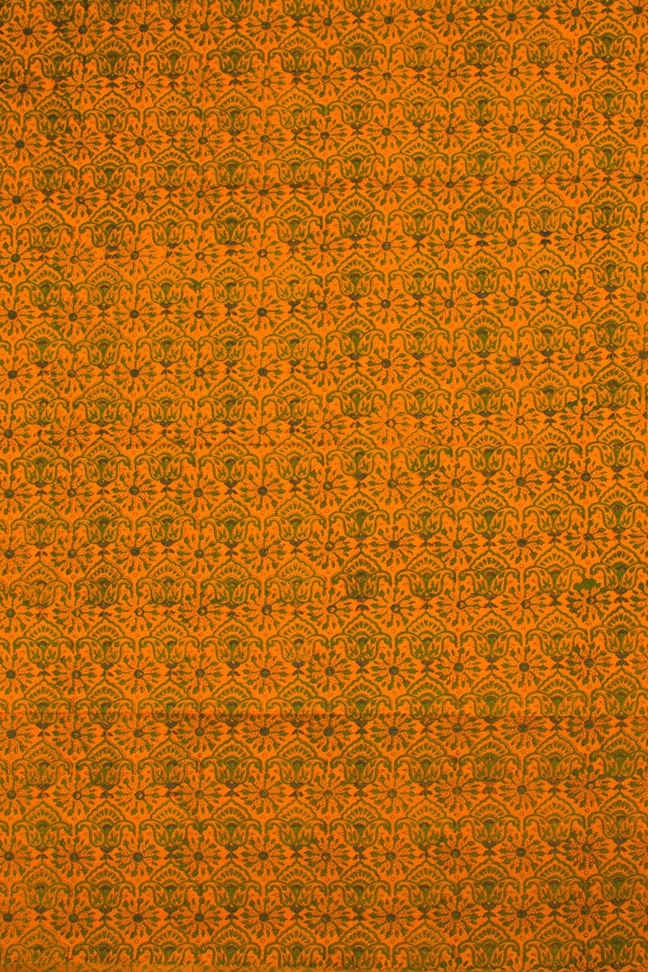 Pumpkin Orange Hand Block Printed Mulmul Cotton Salwar Suit Material 10062855