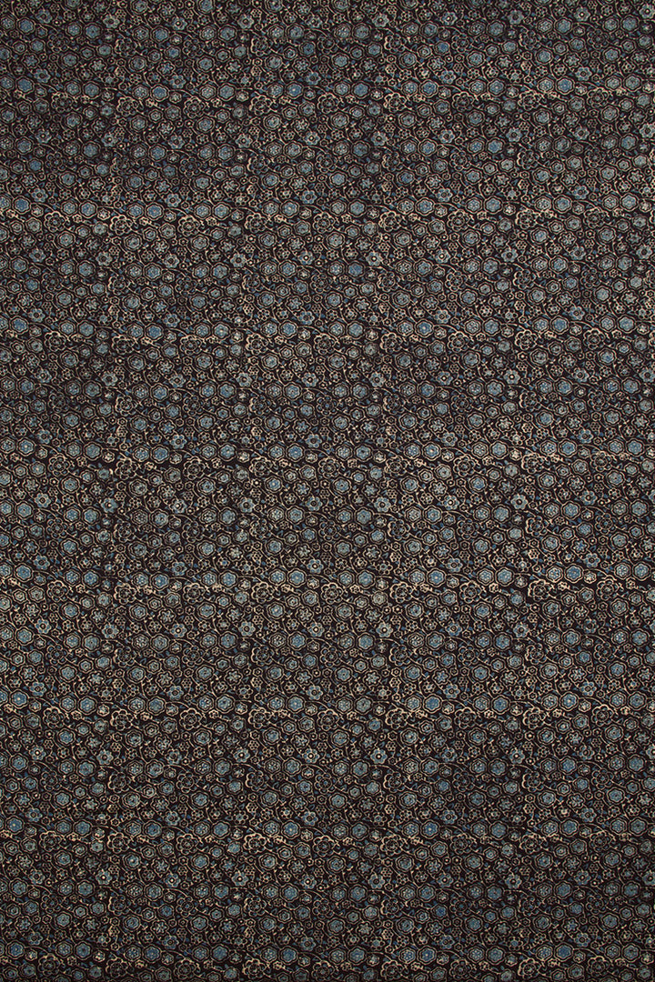 Black Ajrakh Printed Mulmul Cotton Kurta Material 10062862