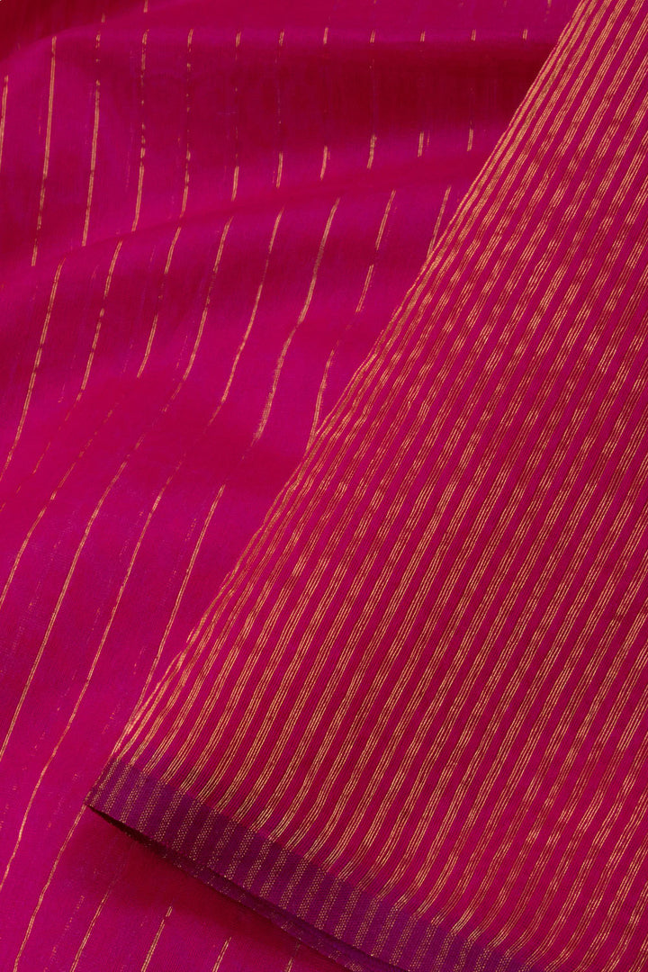 Cherry Pink Handloom Maheswari Silk Cotton Saree 10062921