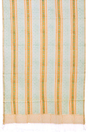 White Handloom Maheshwari Silk Cotton Dupatta