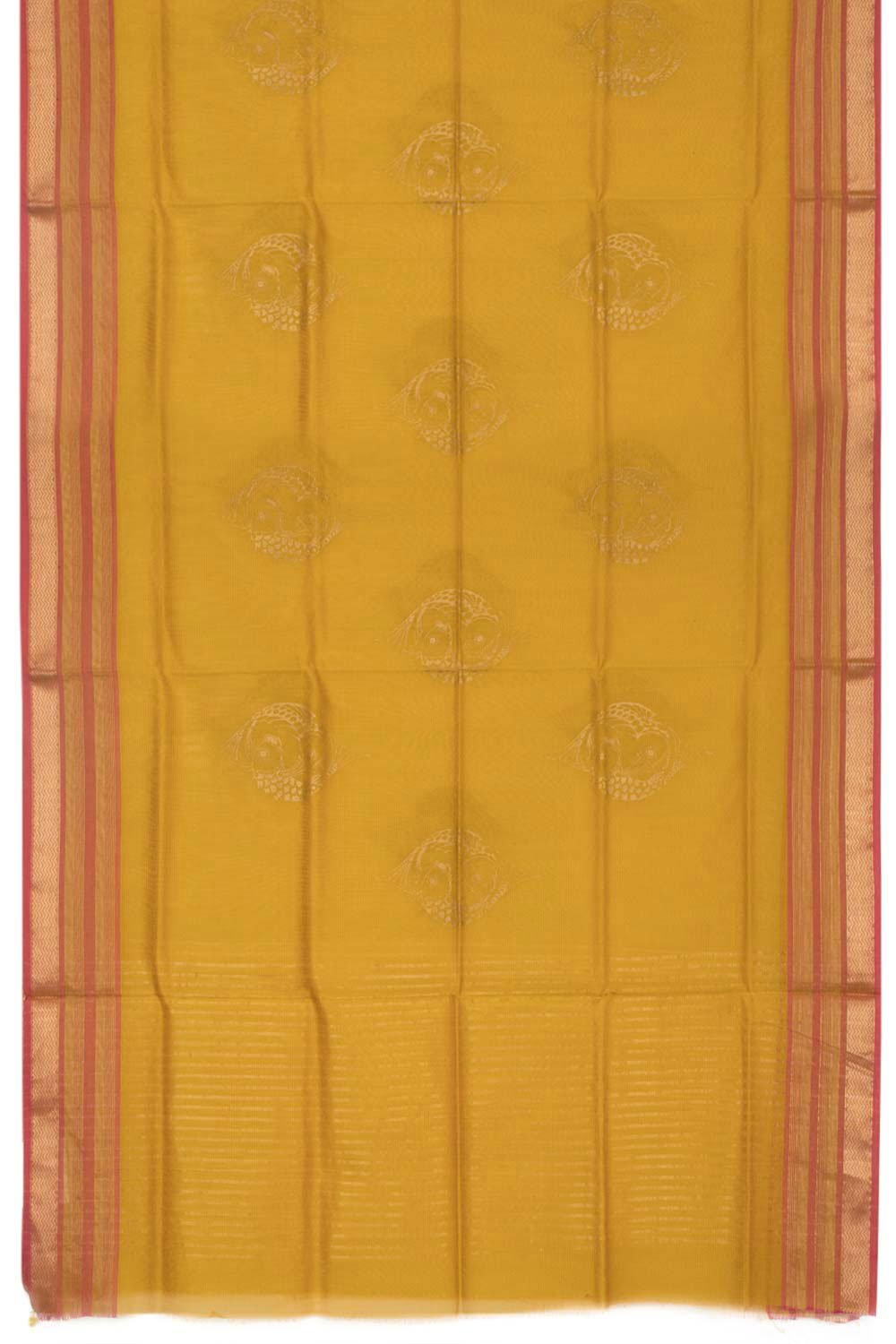 Yellow Handloom Maheshwari Silk Cotton Dupatta 10062937