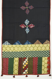 Maroon Ajrakh Printed Cutwork Applique Embroidered Cotton Patchwork 3 Piece Salwar Suit Material 10062961