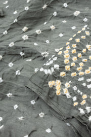 Grey Handcrafted Bandhani Cotton Saree 10062987