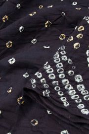 Black Handcrafted Bandhani Cotton Saree 10062989