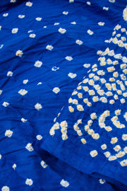 Ink Blue Handcrafted Bandhani Cotton Saree 10062992