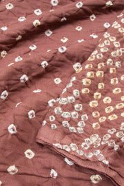 Dusky Rose Handcrafted Bandhani Cotton Saree 10062994