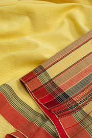 Goldenrod Yellow Handloom Bhujodi Cotton Saree 10063038