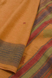 Dark Peach Orange Handloom Bhujodi Kala Cotton Saree 10063040