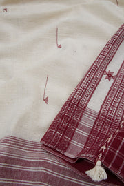 Offwhite Handloom Bhujodi Kala Cotton Saree 10063048