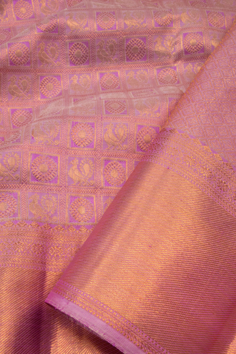 Blush Pink Pure Zari Kanjivaram Silk Saree 10063055