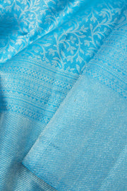 Bright Sky Blue Pure Zari Kanjivaram Silk Saree 10063070