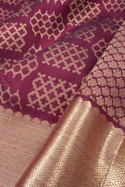 Burgundy Pure Zari Kanjivaram Silk Saree 10063138