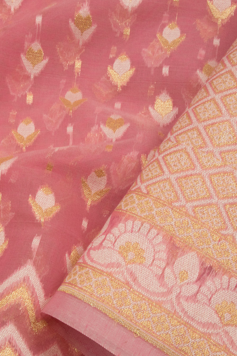 Pink Handloom Banarasi Cotton Saree - Avishya