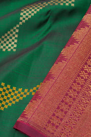 Jungle Green Pure Zari Kanjivaram Silk Saree 10063143