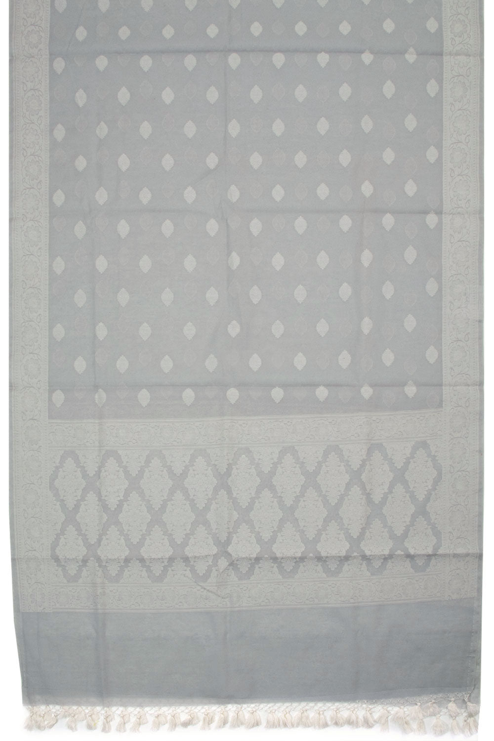 Grey Banarasi Cotton 3-Piece Salwar Suit Material 