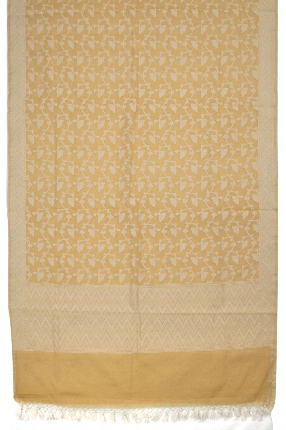 Beige Banarasi Cotton 3-Piece Salwar Suit Material 10063160
