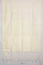 White Banarasi Cotton Salwar Suit Material - Avishya