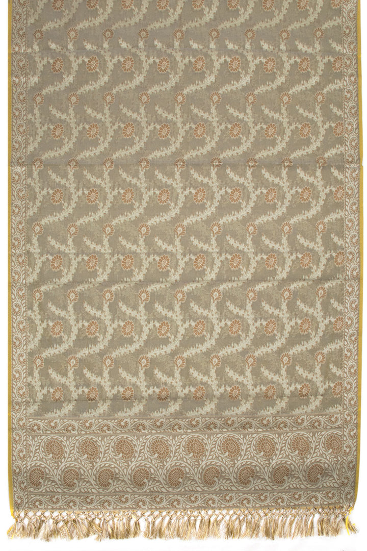 Grey Banarasi Cotton 3-Piece Salwar Suit Material 10063162