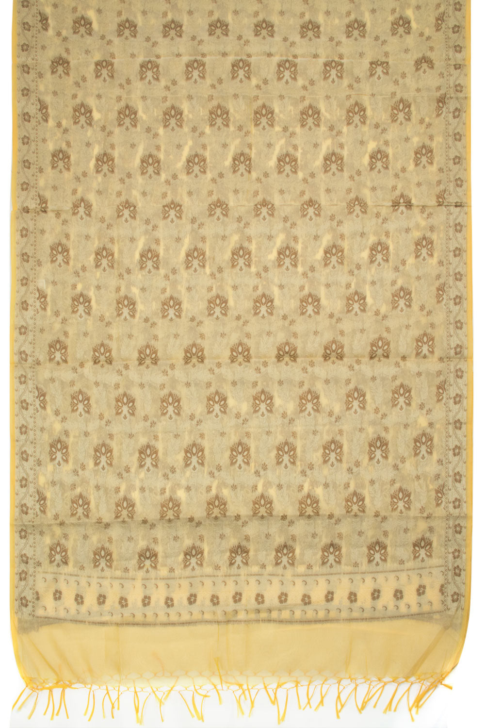 Beige Banarasi Cotton Salwar Suit Material 10063164