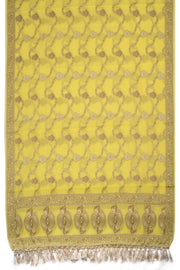 Yellow Banarasi Cotton 3-Piece Salwar Suit Material 10063167