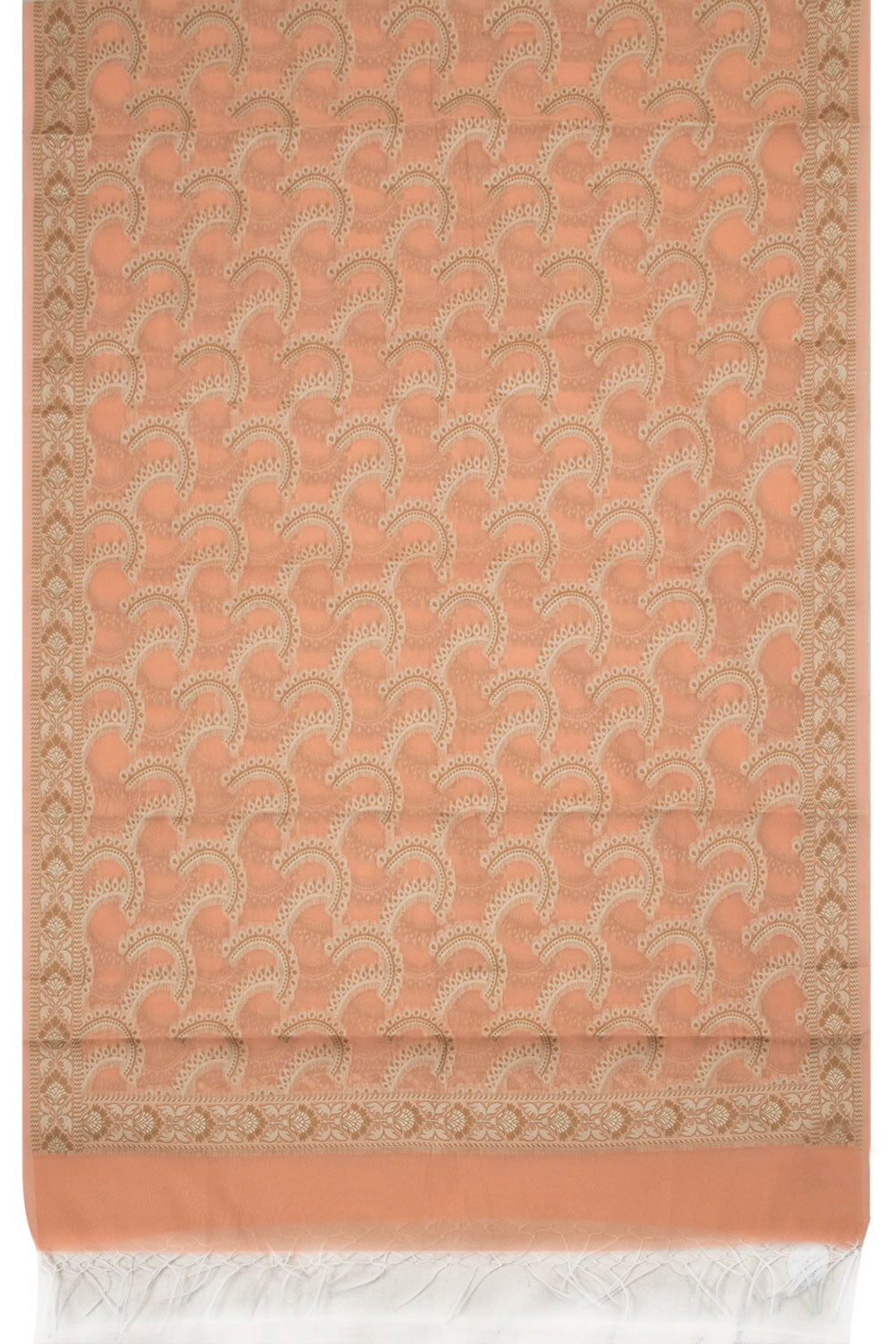 Peach Banarasi Cotton 3-Piece Salwar Suit Material 10063168