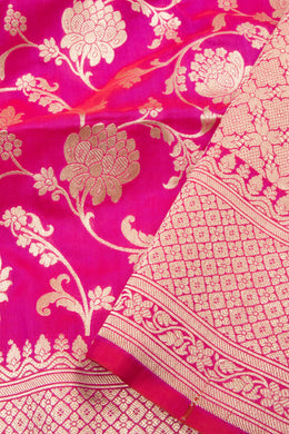 Rani Pink Handloom Banarasi Katan Silk Saree 10063201