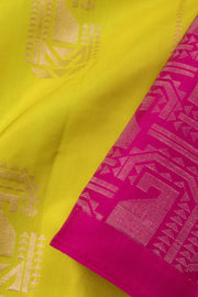 Lemon Yellow Handloom Kanjivaram Soft Silk Saree 10063247