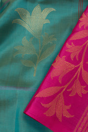 Teal Blue Handloom Kanjivaram Soft Silk Saree 10063248