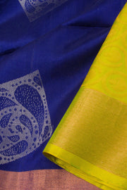 Berry Blue Handloom Kanjivaram Soft Silk Saree 10063285