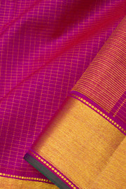 Dark Hot Pink Pure Zari  Kanjivaram Silk Saree 10063313
