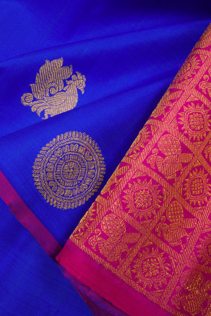 Royal Blue Pure Zari Kanjivaram Silk Saree 10063314