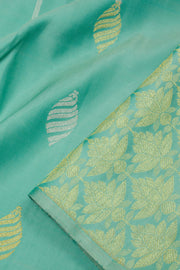 Aqua Blue Handloom Pure Zari Kanjivaram Silk Saree 10063315