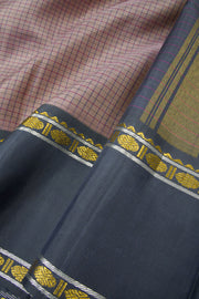Rosy Brown Pure Zari Korvai  Kanjivaram Silk Saree 10063338