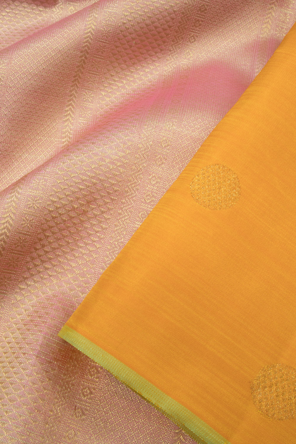 Pink & Peach Pure Zari  Kanjivaram Silk Saree 10063357