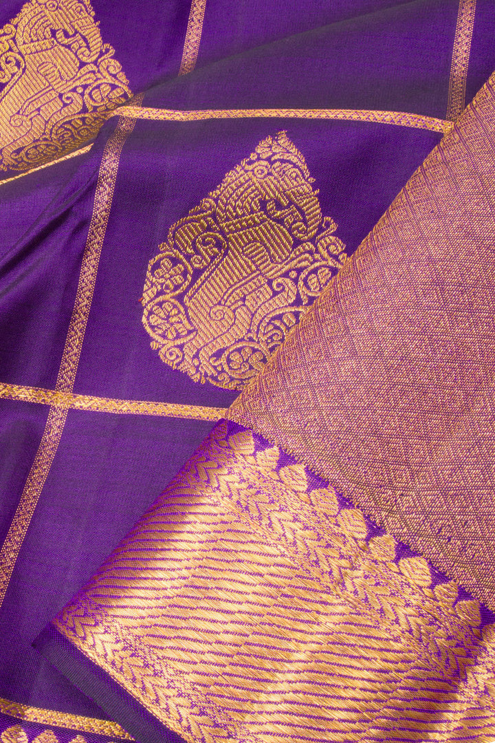 Purple Pure Zari Kanjivaram Silk Saree 10063361