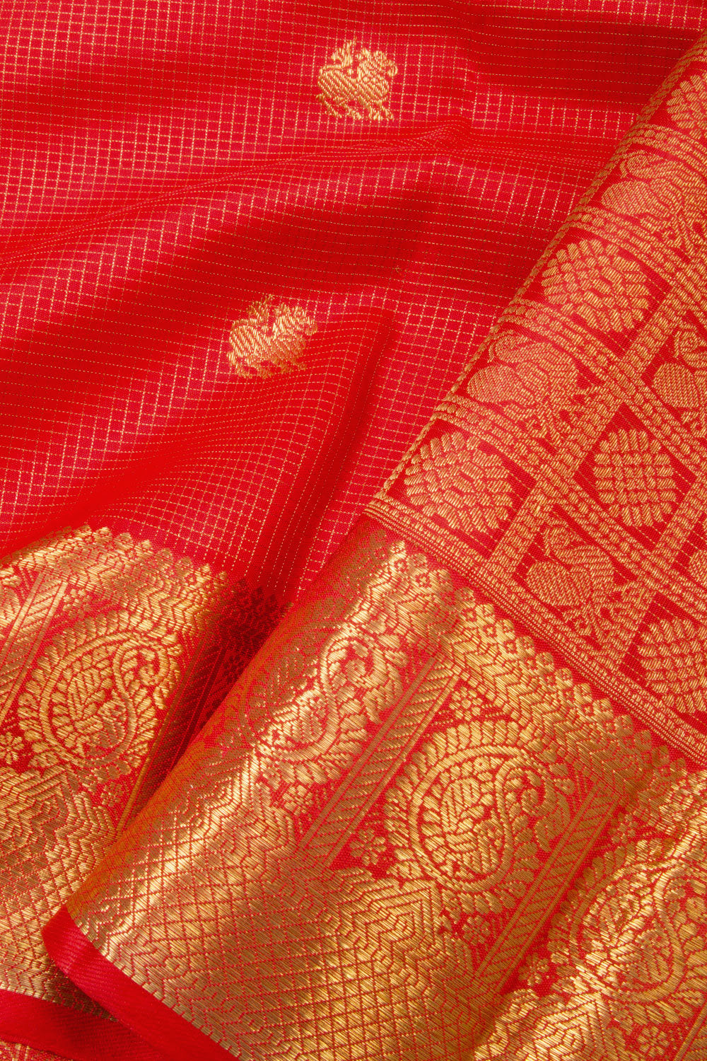 Red Pure Zari Kanjivaram Silk Saree 10063364