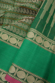 Green Handloom Kanchi Silk Cotton Saree  - Avishya