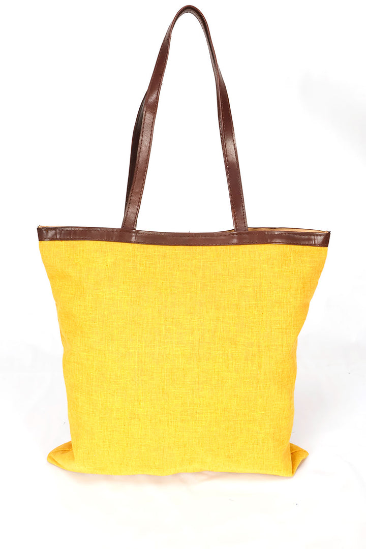 Yellow Kantha Embroidery Tote bag 10063524