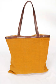 Mustard Yellow Kantha Embroidery Hand bag 10063528