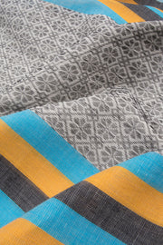 Blue Handloom Dhaniakhali Cotton Saree - 10063539