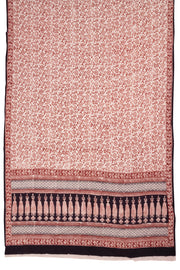 Peach with Black Bagh Printed Cotton 3-Piece Salwar Suit Material - 10063595