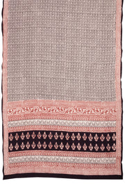 Peach and Black Bagh Printed Cotton 3-Piece Salwar Suit Material - 10063597