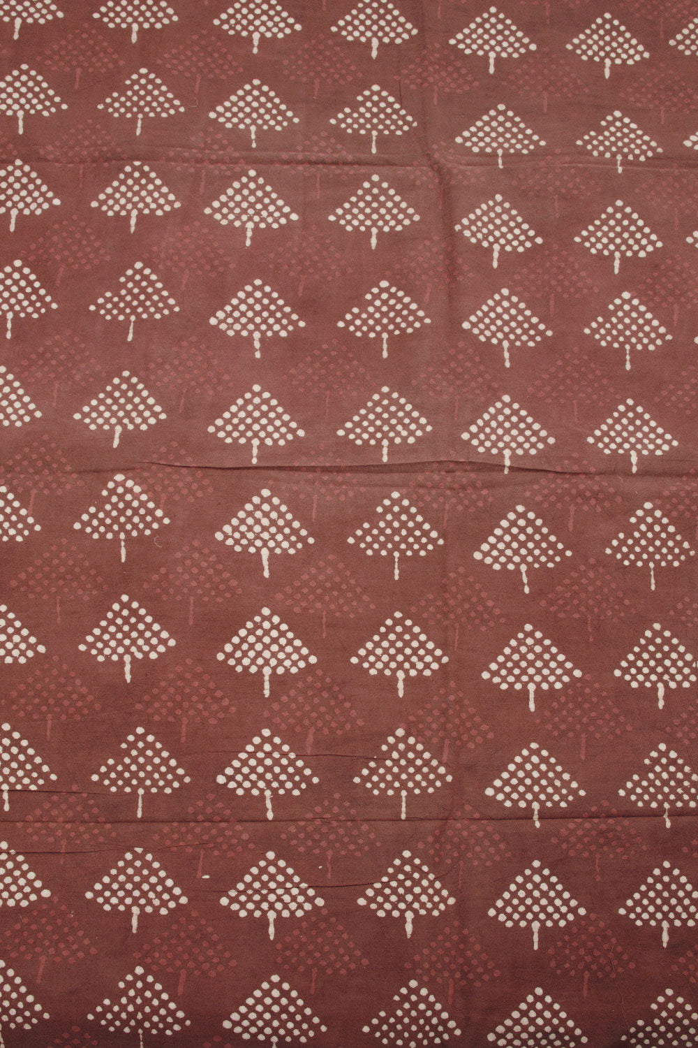 Brown Dabu Printed Cotton Salwar Suit Material 10063703
