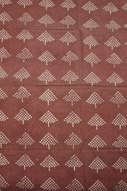 Brown Dabu Printed Cotton Salwar Suit Material 10063703