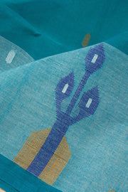  Blue Handloom Bengal Tant Cotton Saree - Avishya