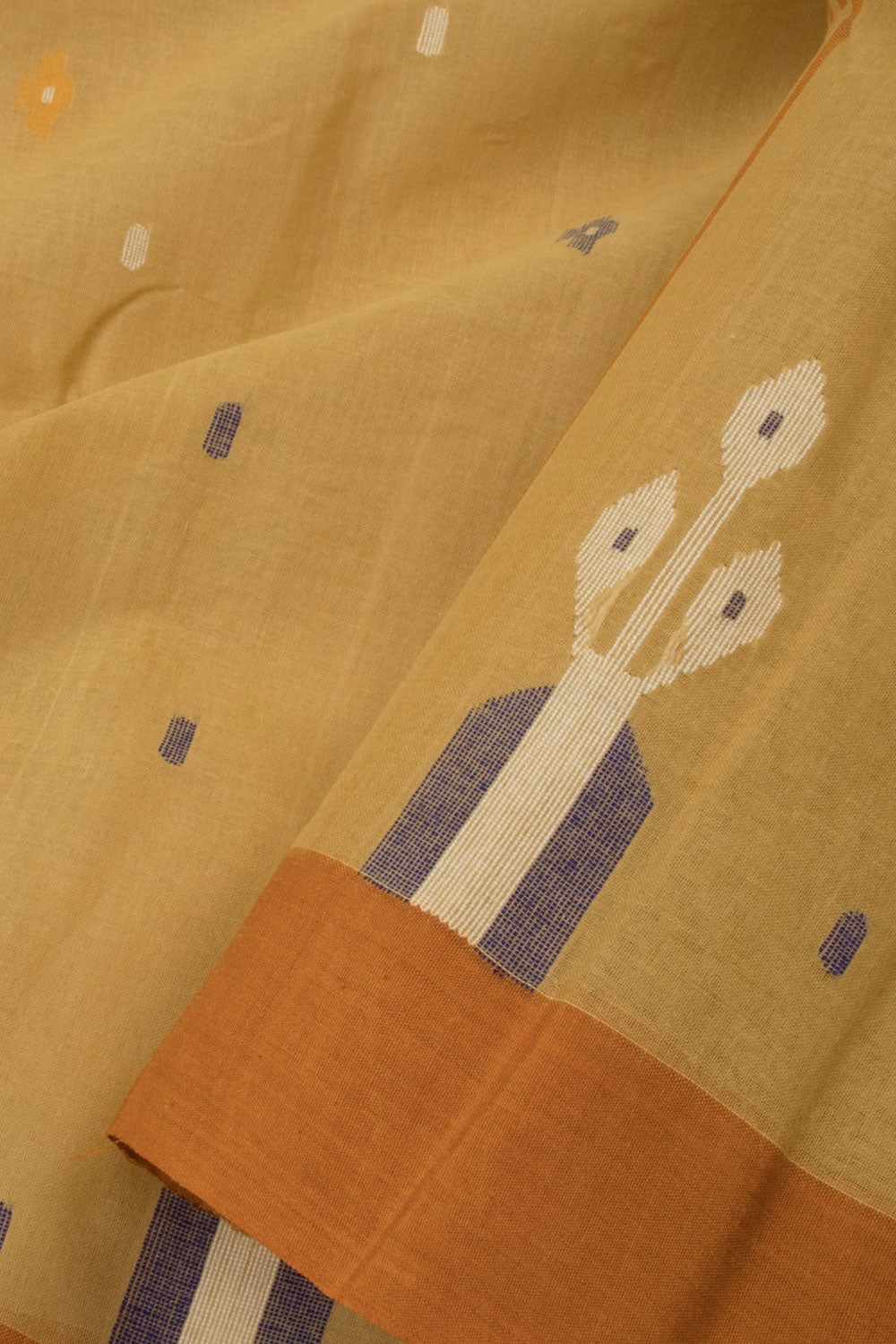 Sandal Handwoven Bengal Tant Cotton Saree - Avishya