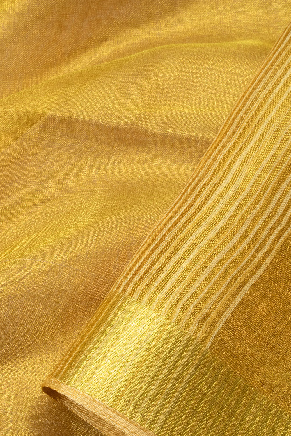 Golden Yellow Handloom Bengal Tant Cotton Saree - Avishya