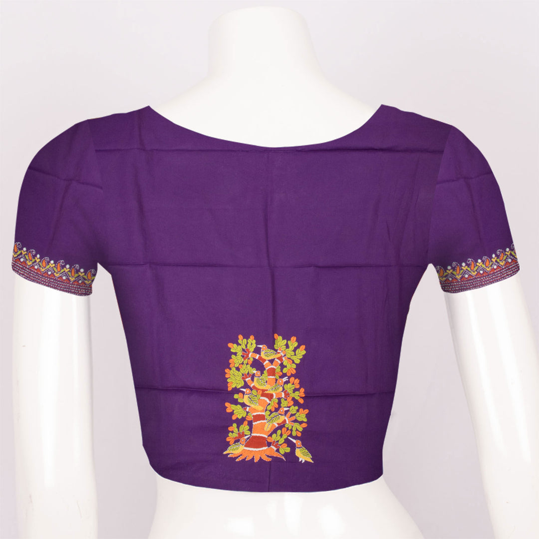 Kantha Embroidered Silk Cotton Blouse Material - Avishya