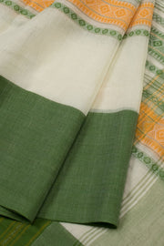 Off White Handloom Dhaniakhali Cotton Saree 10063786
