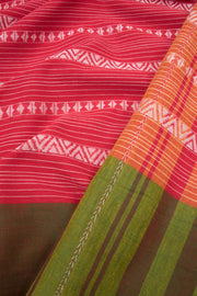 Amaranth Red Handloom Dhaniakhali Cotton Saree 10063795